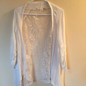 Cream Lace/rayon cardigan